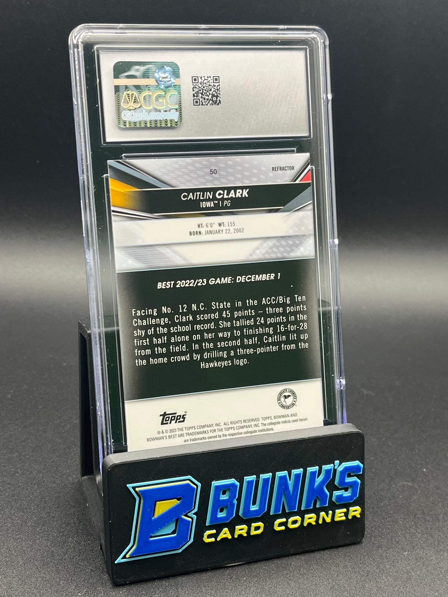 2022-23 Caitlin Clark Refractor CGC 8.5