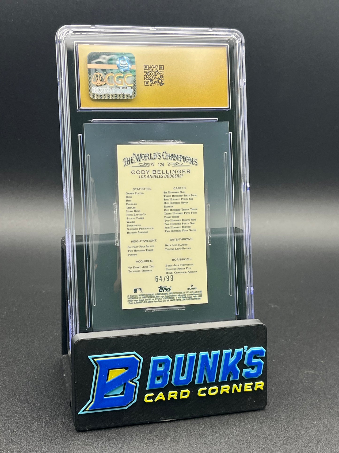 2022 Cody Bellinger Green Refractor Mini CGC Pristine 10 64/99