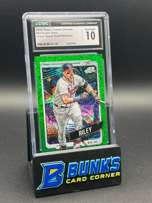 2024 Austin Riley Green Space Dust Refractor CGC Gem 10 6/75