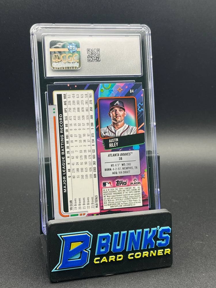 2024 Austin Riley Green Space Dust Refractor CGC Gem 10 6/75