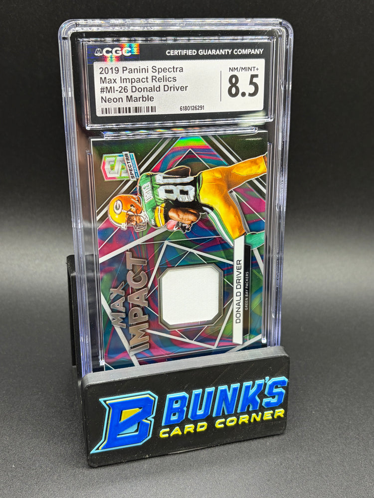 2019 Donald Driver Neon Marble Max Impact Relics CGC 8.5 1/4