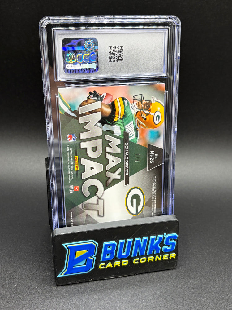 2019 Donald Driver Neon Marble Max Impact Relics CGC 8.5 1/4