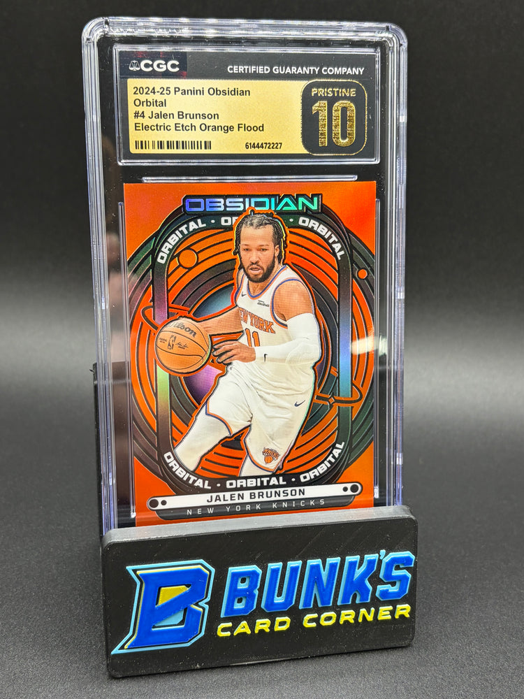 2024-25 Jalen Brunson Electric Etch Orange Flood CGC Pristine 10 76/99