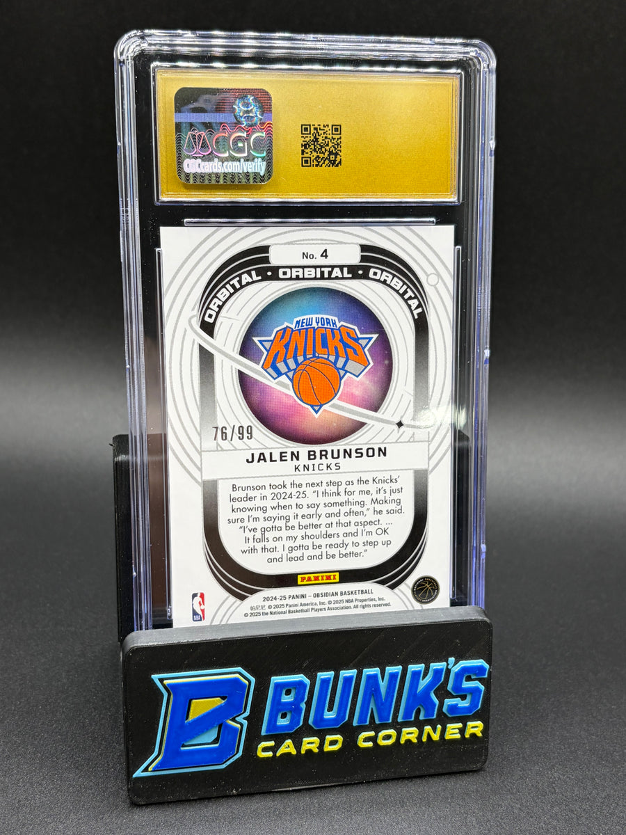 2024-25 Jalen Brunson Electric Etch Orange Flood CGC Pristine 10 76/99
