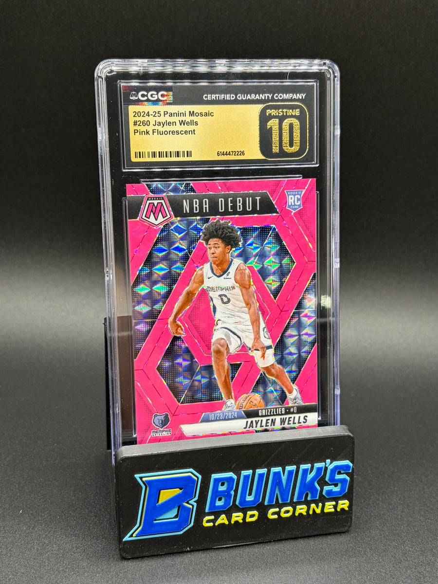 2024-25 Jaylen Wells Pink Fluorescent Mosaic CGC Pristine 10 RC 6/10