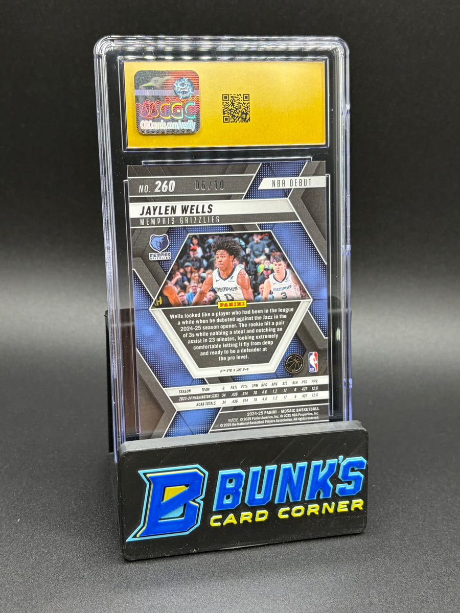 2024-25 Jaylen Wells Pink Fluorescent Mosaic CGC Pristine 10 RC 6/10
