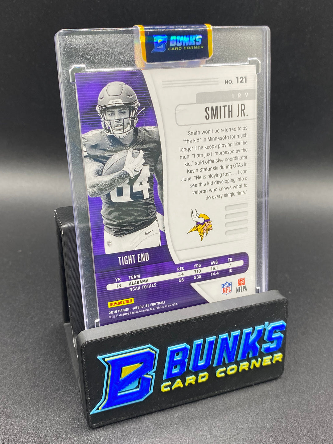 2019 Irv Smith Jr. Absolute Football 1/1 Rc