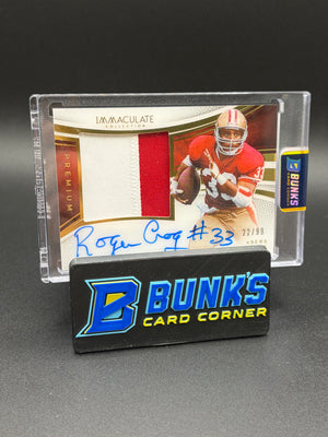 2025 Roger Craig Immaculate Premium Patch Auto 22/99