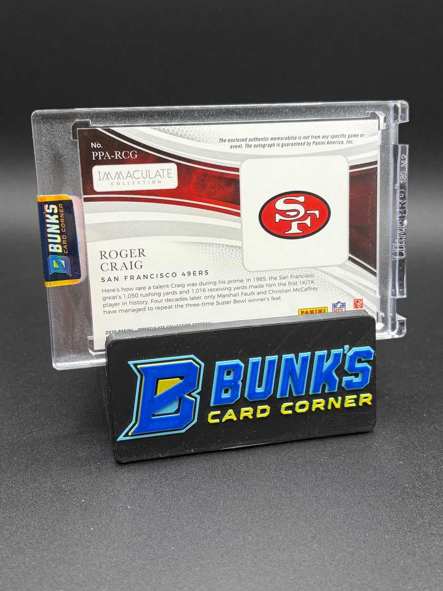 2025 Roger Craig Immaculate Premium Patch Auto 22/99