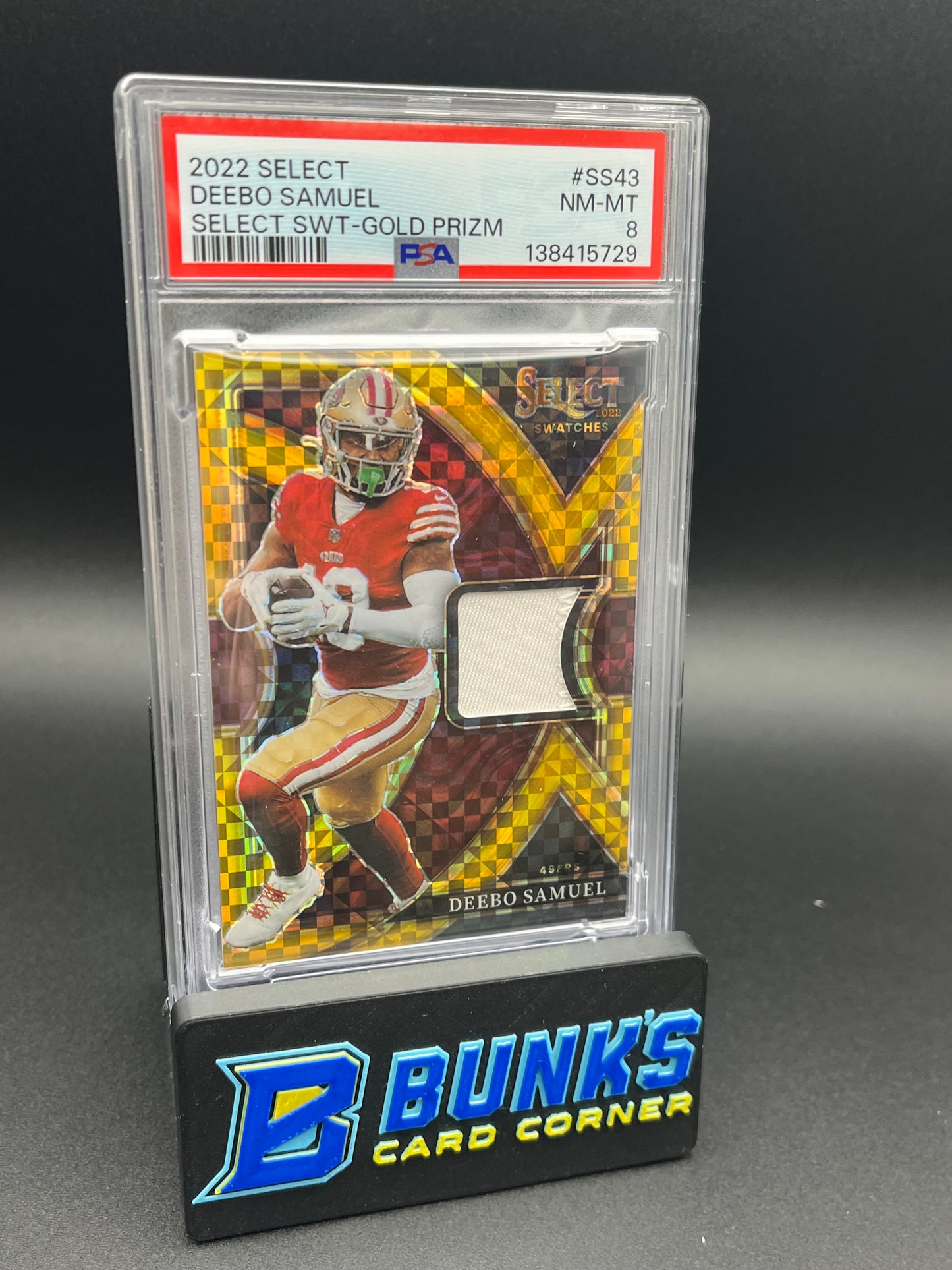 2022 Deebo Samuel Select SWT Gold Prizm PSA 8 Patch 2/10