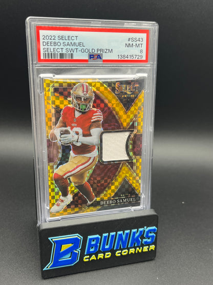 2022 Deebo Samuel Select SWT Gold Prizm PSA 8 Patch 2/10