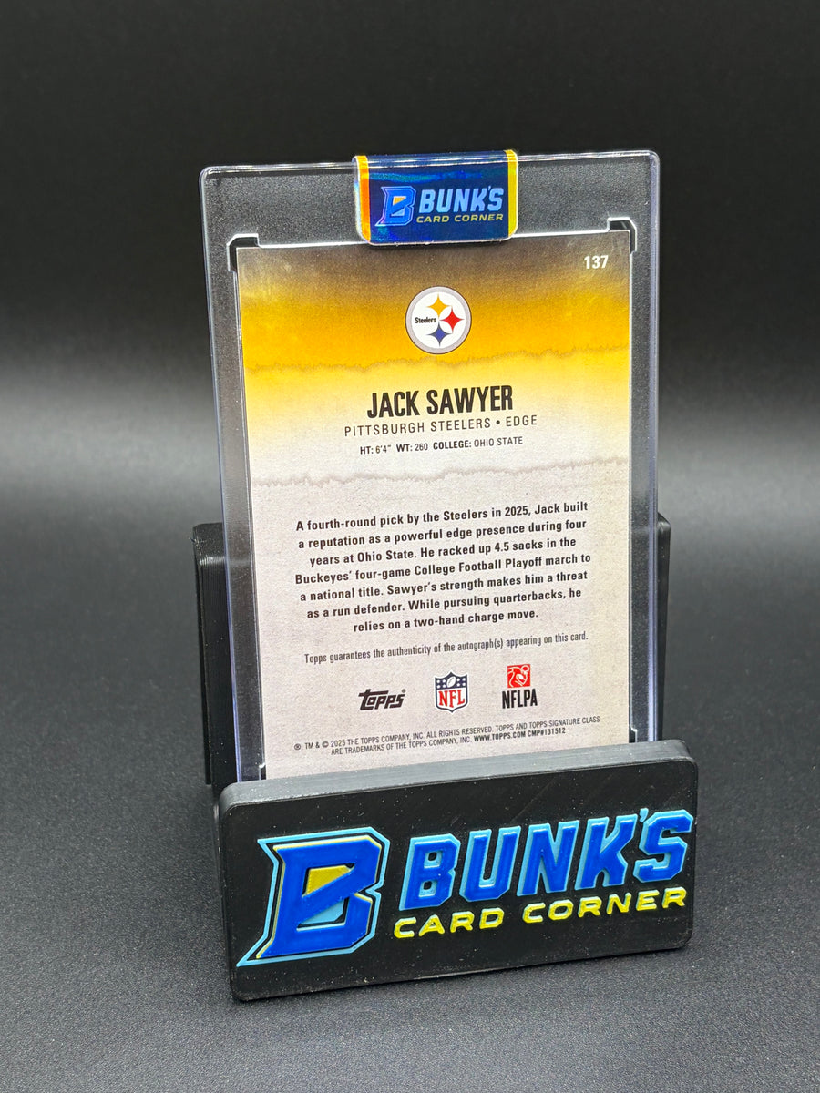 2025 Jack Sawyer Yellow Auto Topps RC 1/100
