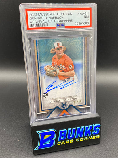 2023 Gunnar Henderson Archival Auto Sapphire PSA 7