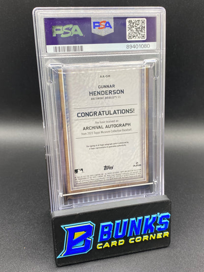 2023 Gunnar Henderson Archival Auto Sapphire PSA 7