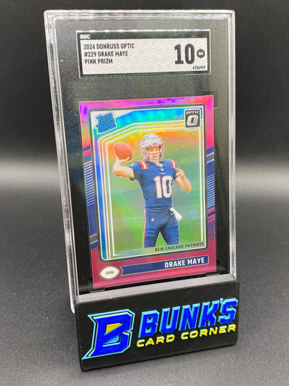 2024 Drake Maye Pink Prizm SGC 10
