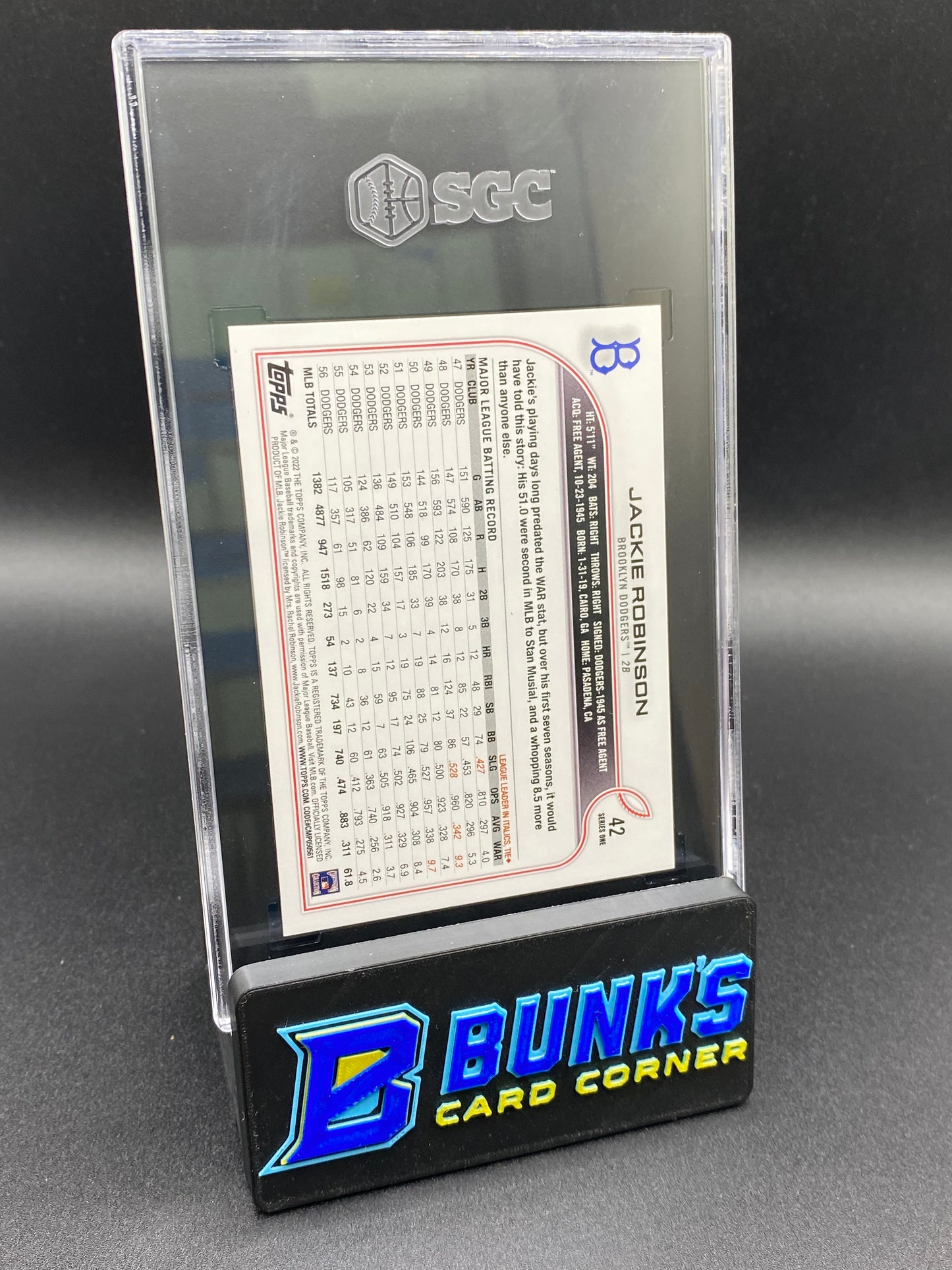 2022 Jackie Robinson Glove At Chest SGC 10