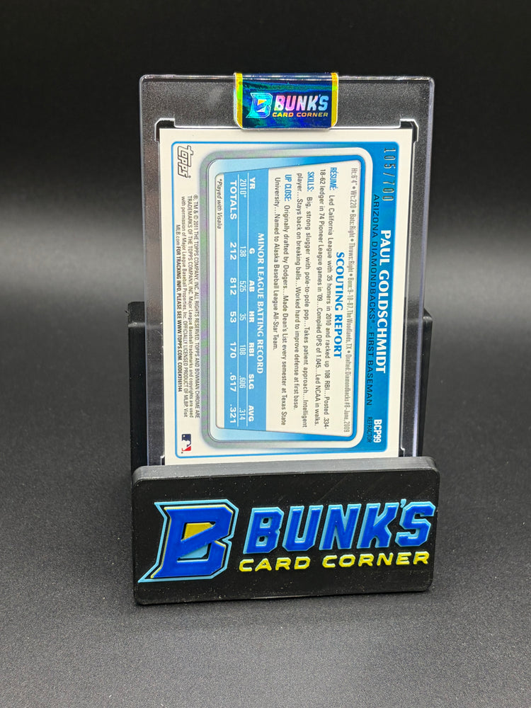 2011 Paul Goldschmidt Topps 1st Bowman Auto 105/700