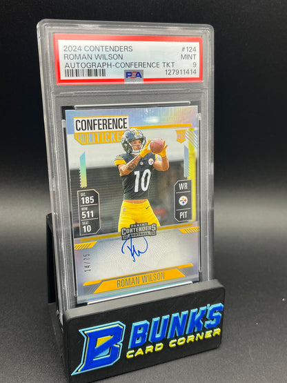 2024 Roman Wilson Autograph Conference TKT PSA 9 RC 14/75