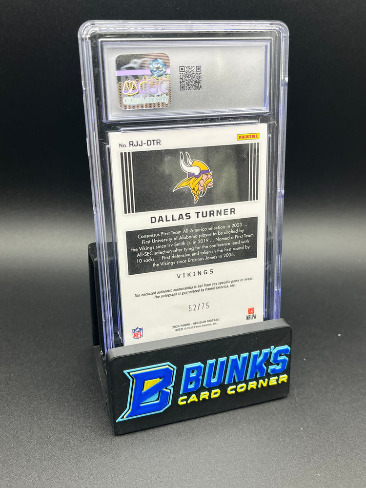 2024 Dallas Turner Red Rookie Jumbo Jersey Autographs 3 Colored Patch CGC AU Auto 10 RC 52/75