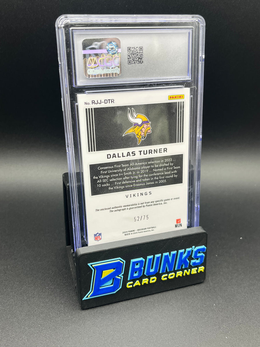 2024 Dallas Turner Red Rookie Jumbo Jersey Autographs 3 Colored Patch CGC AU Auto 10 RC 52/75