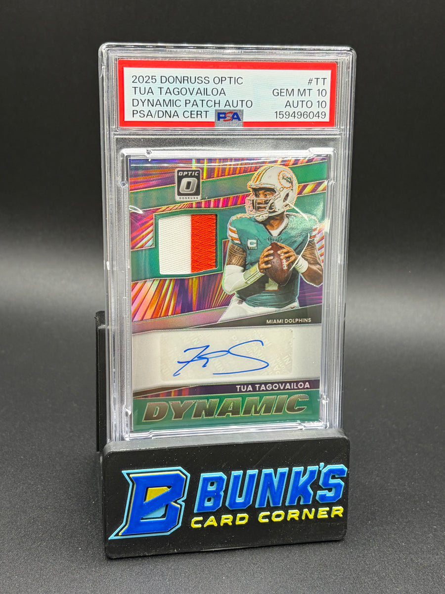 2025 Tua Tagovailoa Dynamic Patch Auto Optic PSA 10 Auto 10 17/35