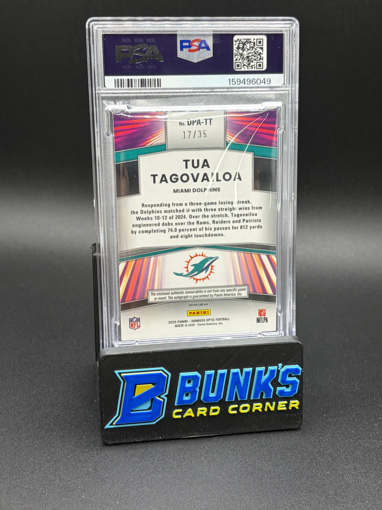 2025 Tua Tagovailoa Dynamic Patch Auto Optic PSA 10 Auto 10 17/35