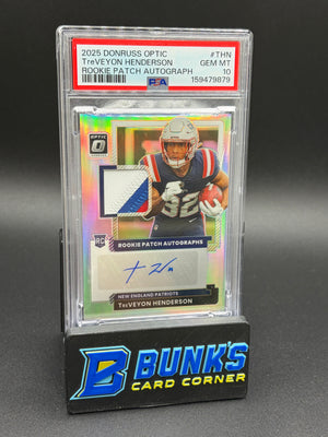 2025 TreVeyon Henderson Rookie Patch Auto PSA 10 RC 11/35
