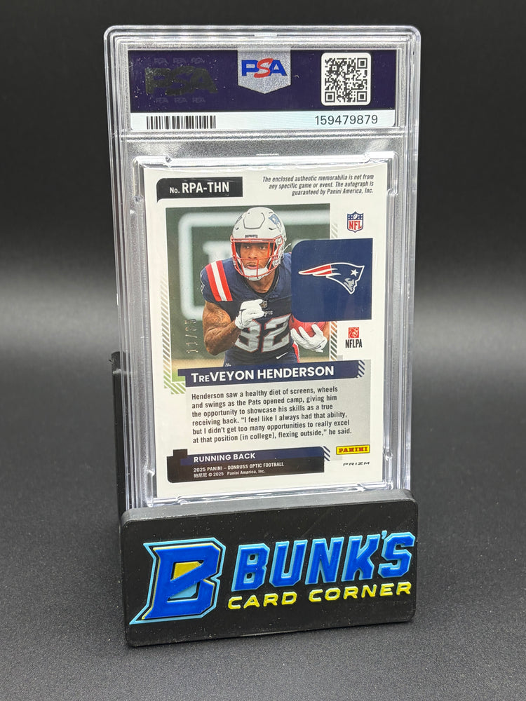 2025 TreVeyon Henderson Rookie Patch Auto PSA 10 RC 11/35
