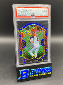2020 Joe Burrow Die-Cut Blue Prizm PSA 9