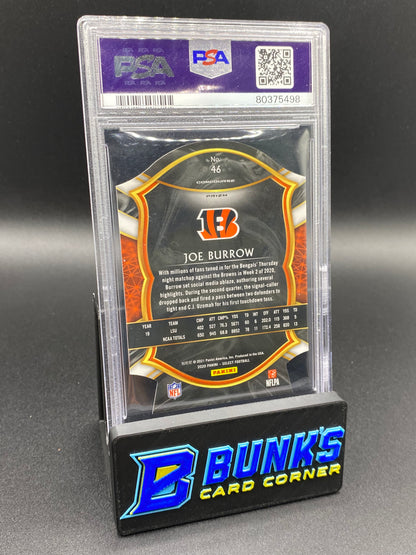 2020 Joe Burrow Die-Cut Blue Prizm PSA 9