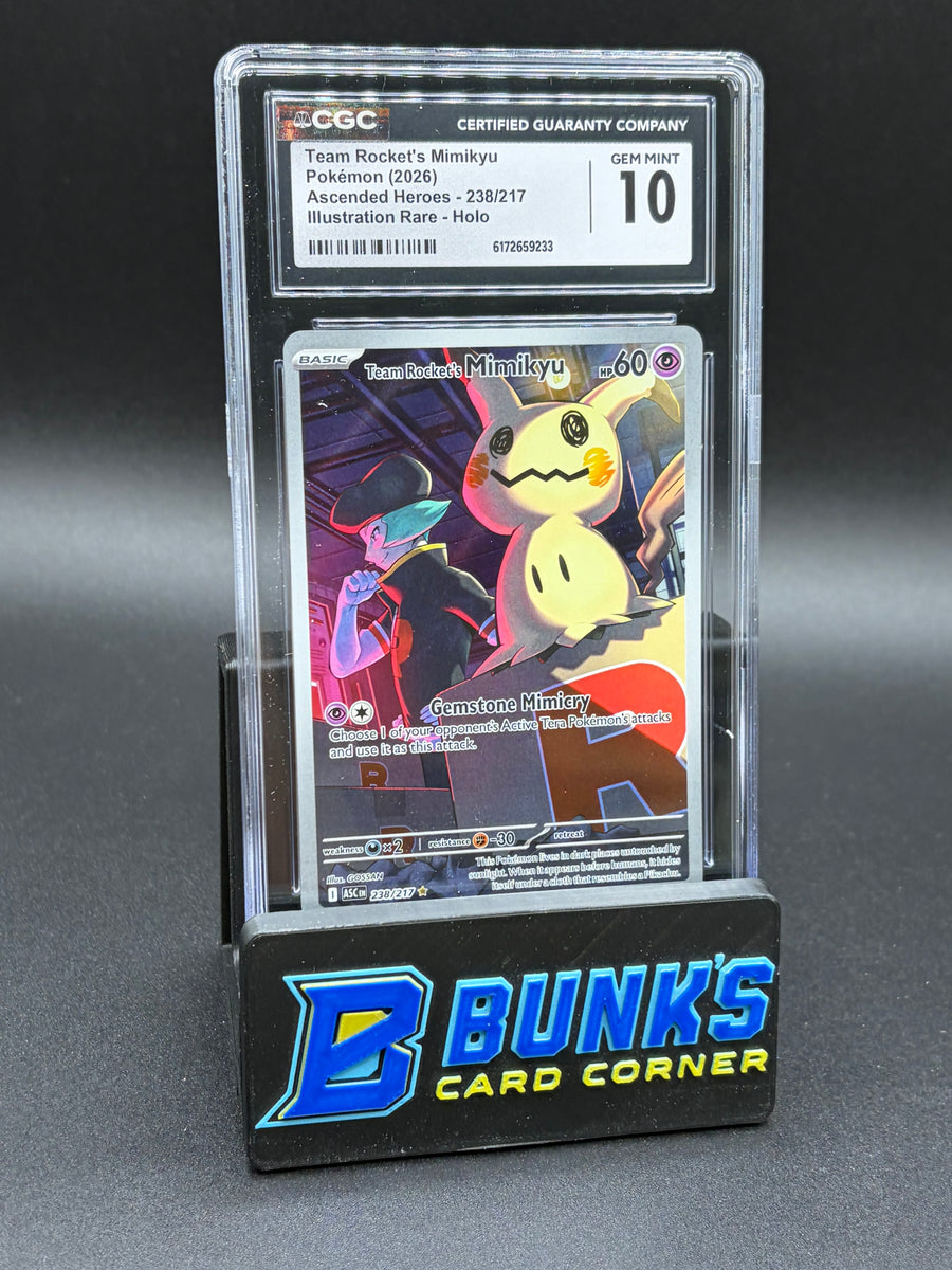 Team Rocket's Mimikyu Illustration Rare Holo CGC 10