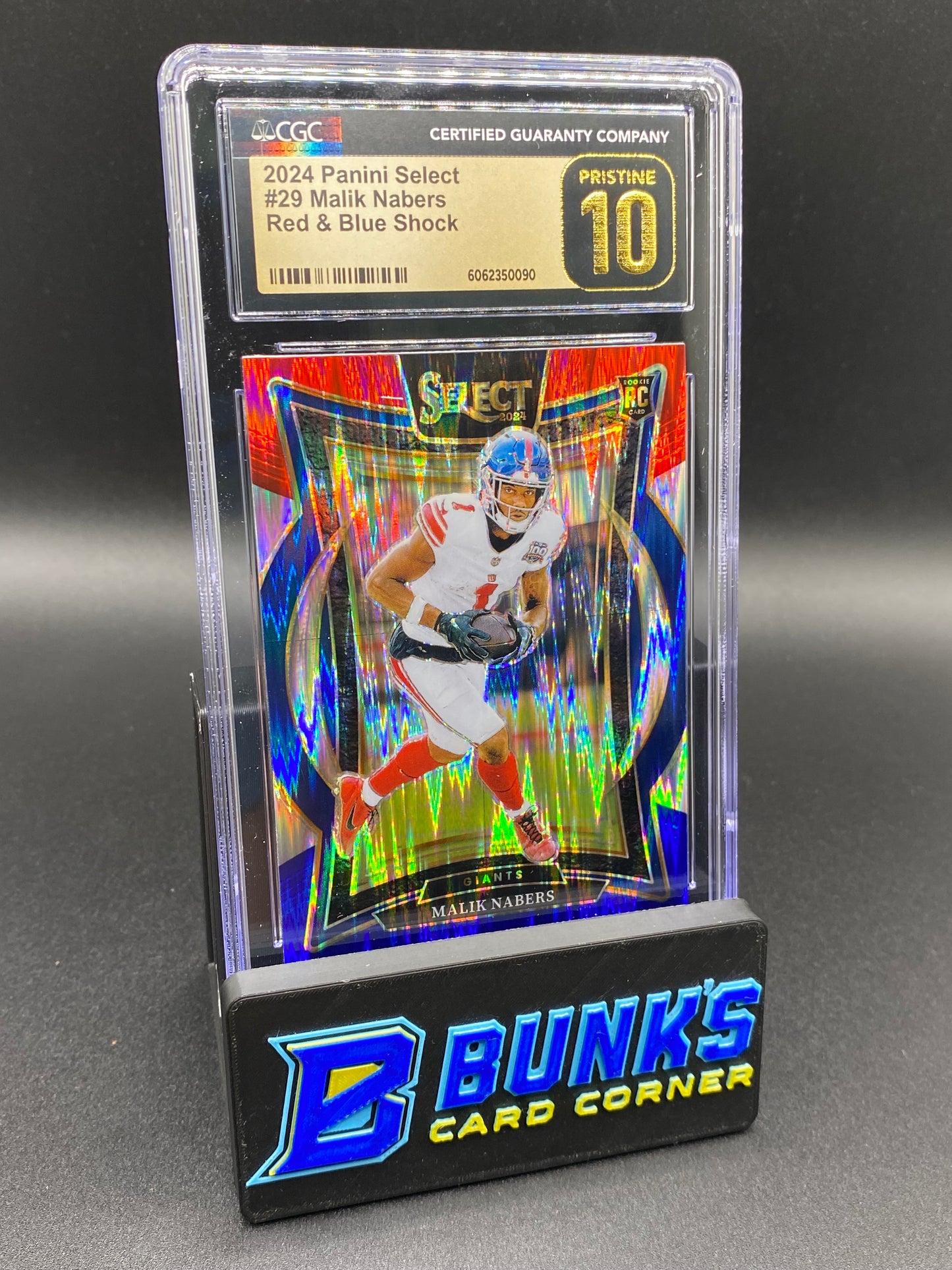 2024 Malik Nabers Red & Blue Shock CGC PRISTINE 10