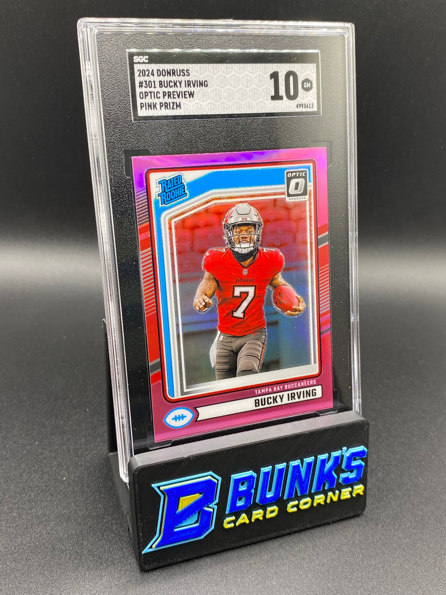 2024 Bucky Irving Optic Preview Pink Prizm SGC 10