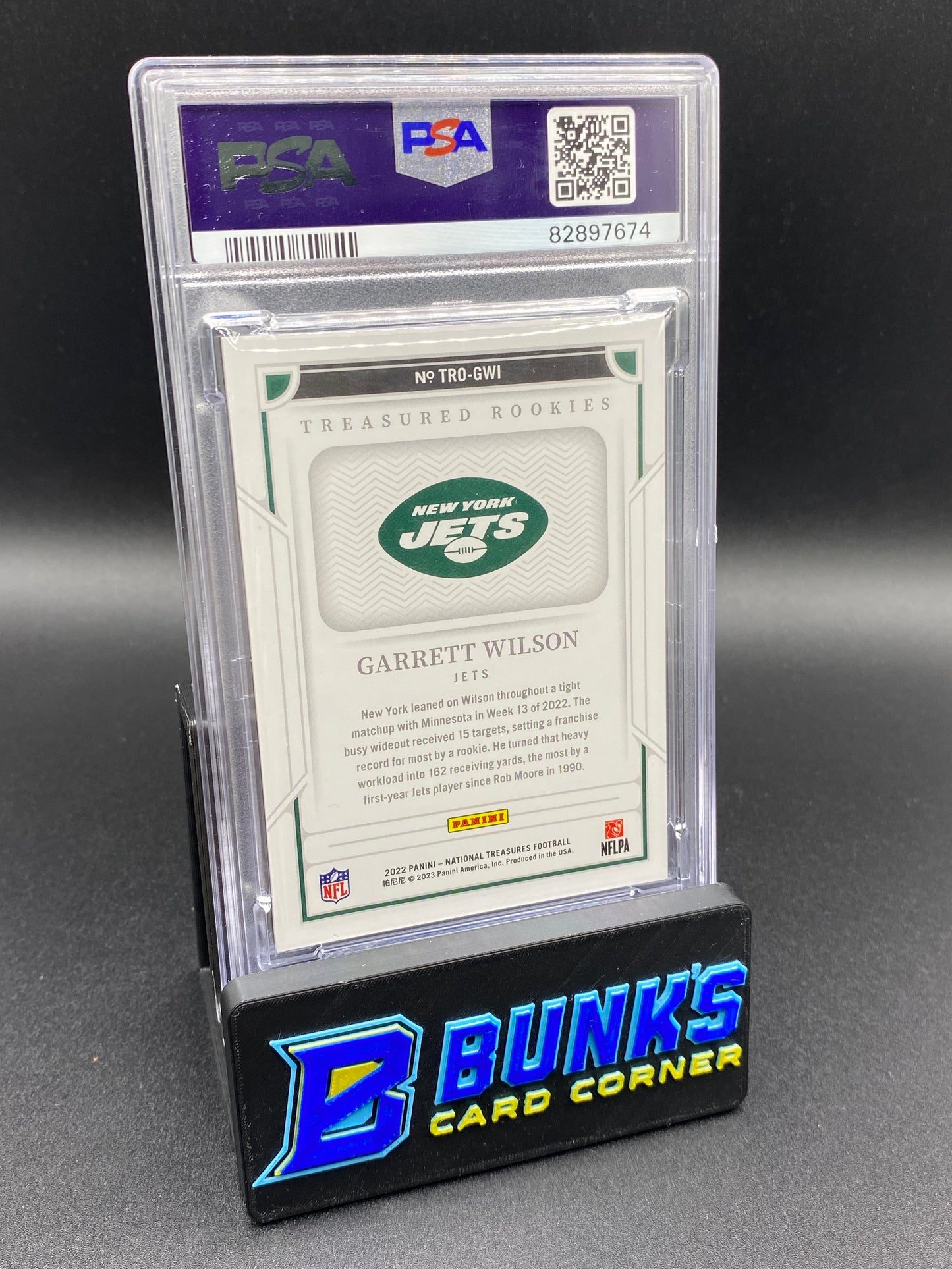 2022 Garrett Wilson Treasured Rookies PSA 9