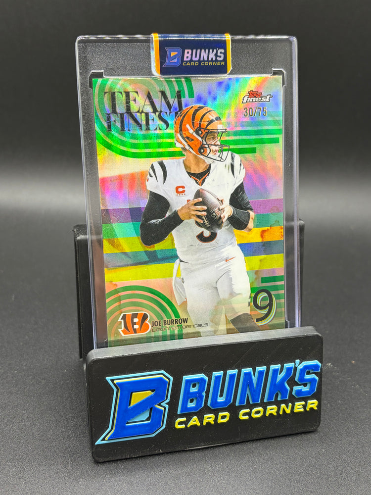 2025 Joe Burrow Team Finest Topps Green Refractor 30/75