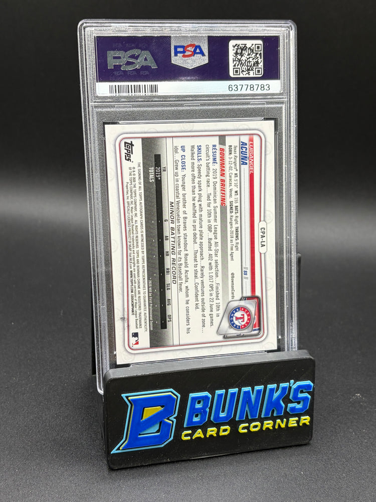 2020 Luisangel Acuna Prospect Auto Choice Ref PSA 10