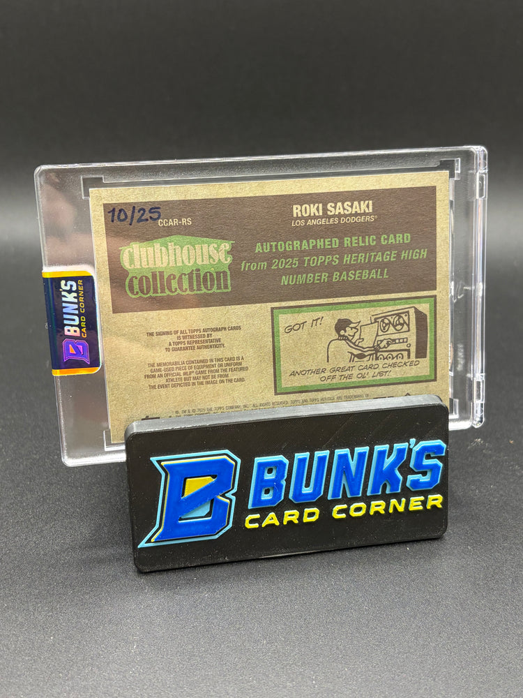 2025 Roki Sasaki Clubhouse Collection Relic Auto RC 10/25