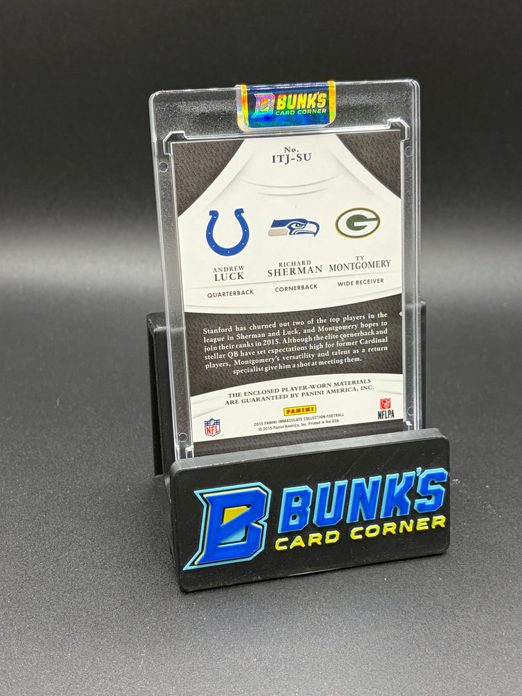 2015 Andrew Luck & Richard Sherman & Ty Montgomery Player Worn Immaculate