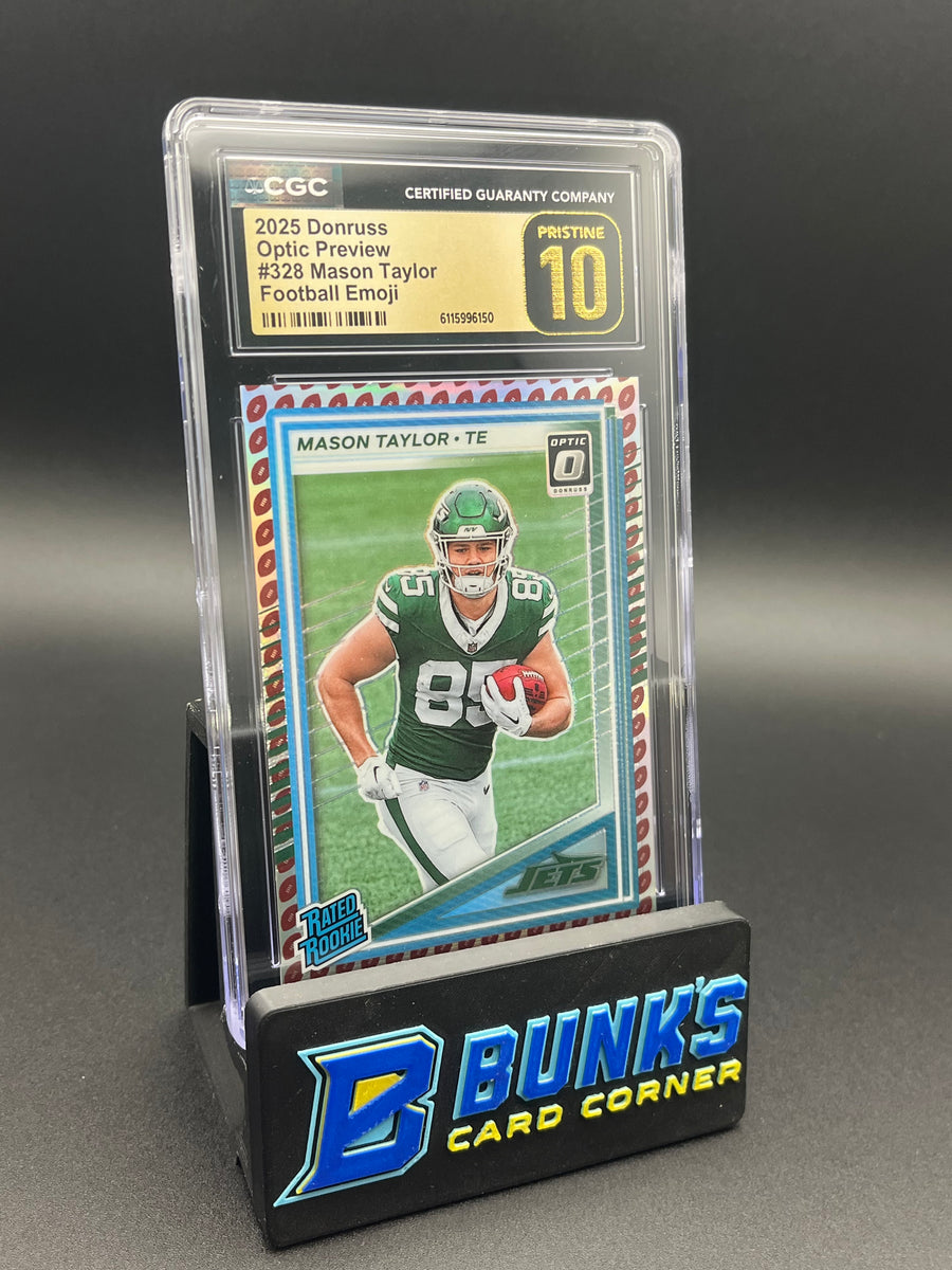 2025 Mason Taylor Football Emoji Optic Preview CGC Pristine 10 RC