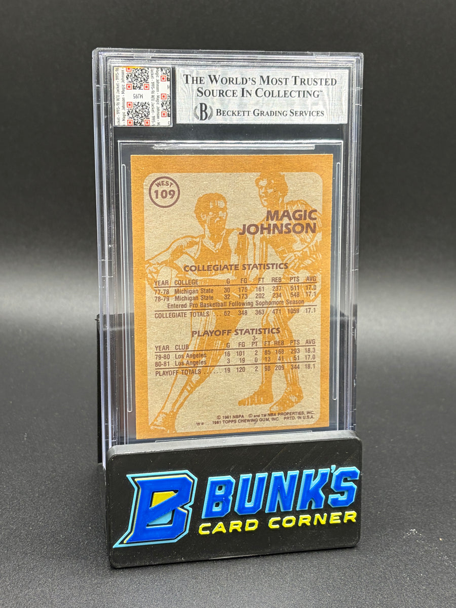 1981-82 Magic Johnson AU Auto Game Worn Patch Beckett 10