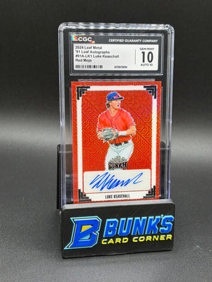 2024 Luke Keaschall Red Mojo Leaf Auto CGC 10 Auto 10 6/6