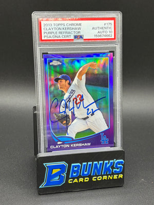 2013 Clayton Kershaw Purple Refractor PSA AU Auto 10