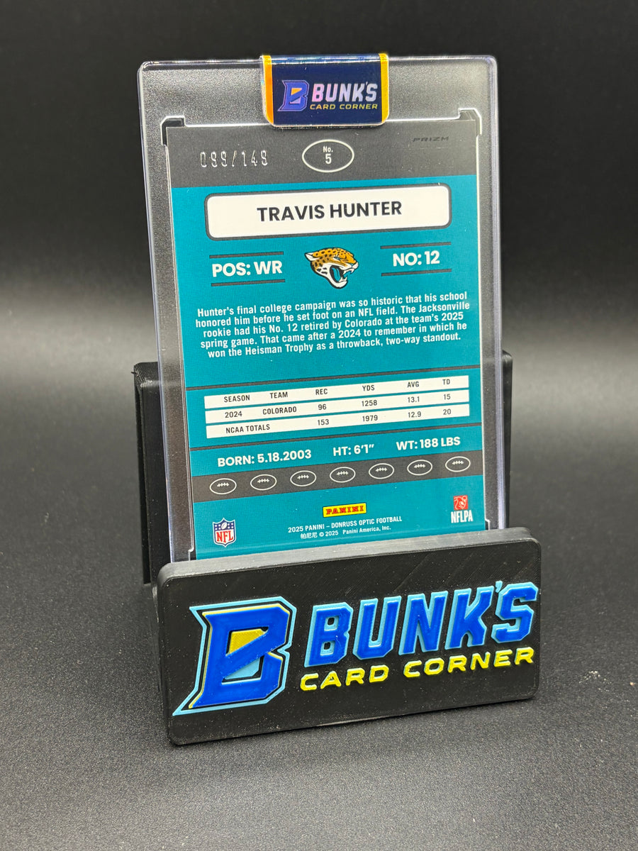 2025 Travis Hunter Panini Optic Donruss Black Pandora Prizm 99/149 RC