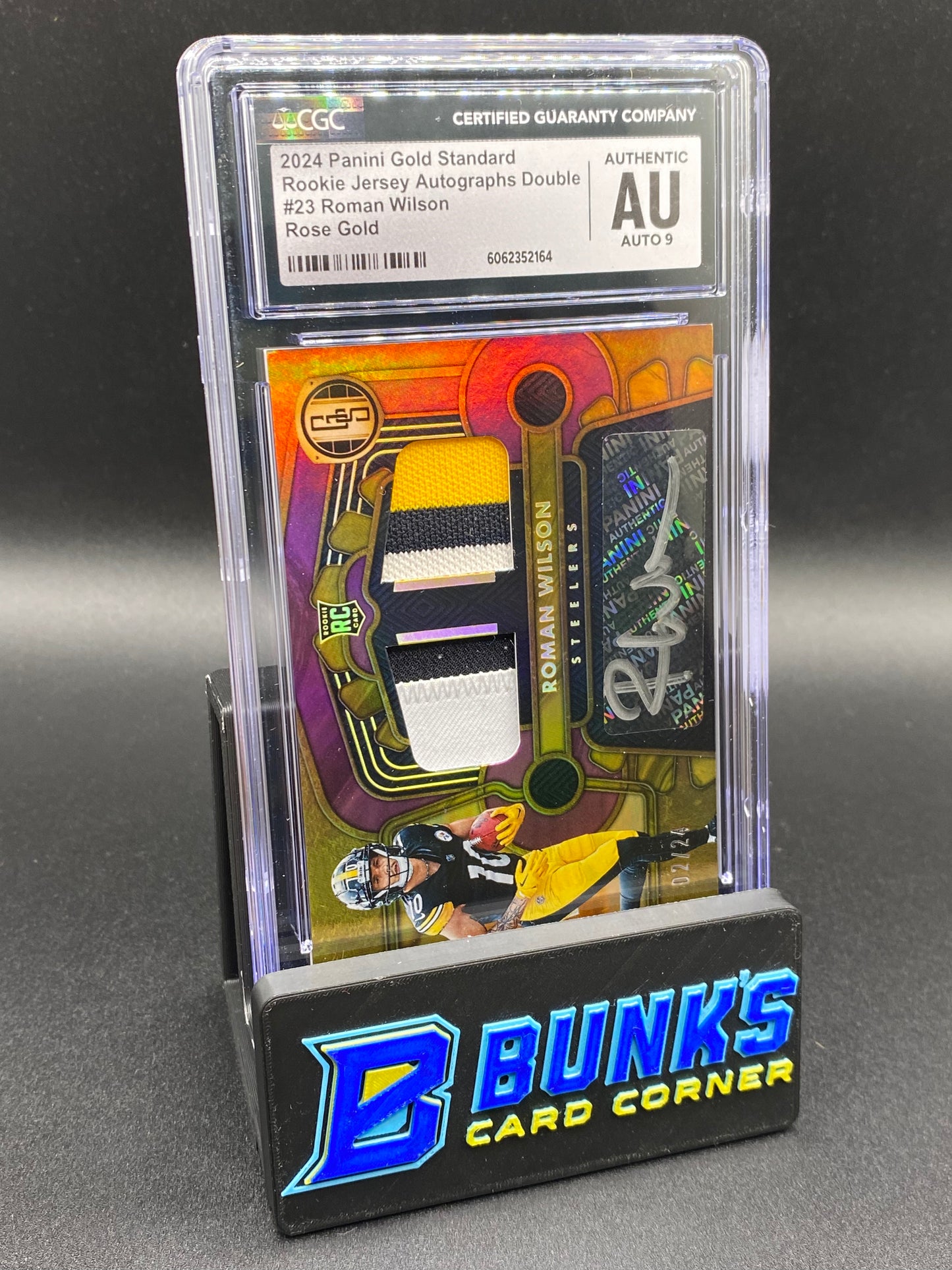 2024 Roman Wilson Rose Gold Jersey Auto Double CGC Authentic 2/24