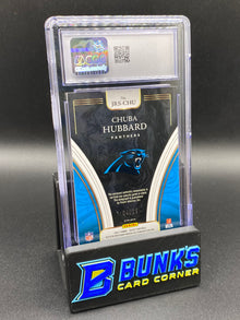2021 Chuba Hubbard Neon Orange Pulsar Jumbo Rookie Sig Swatch CGC Authentic 4/25