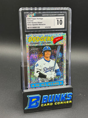2026 Shohei Ohtani Topps Heritage Chrome Silver Sparkle Refractor CGC 10