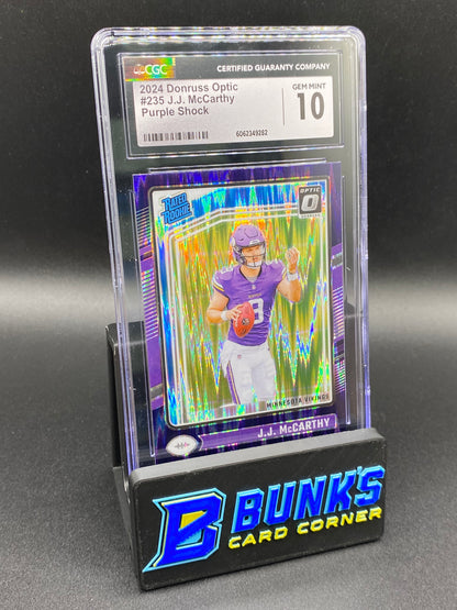 2024 JJ McCarthy Purple Shock CGC 10 RC