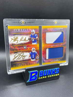 2023 Anthony Richardson & Josh Downs Duel Auto & Patch Origins 9/10 RC