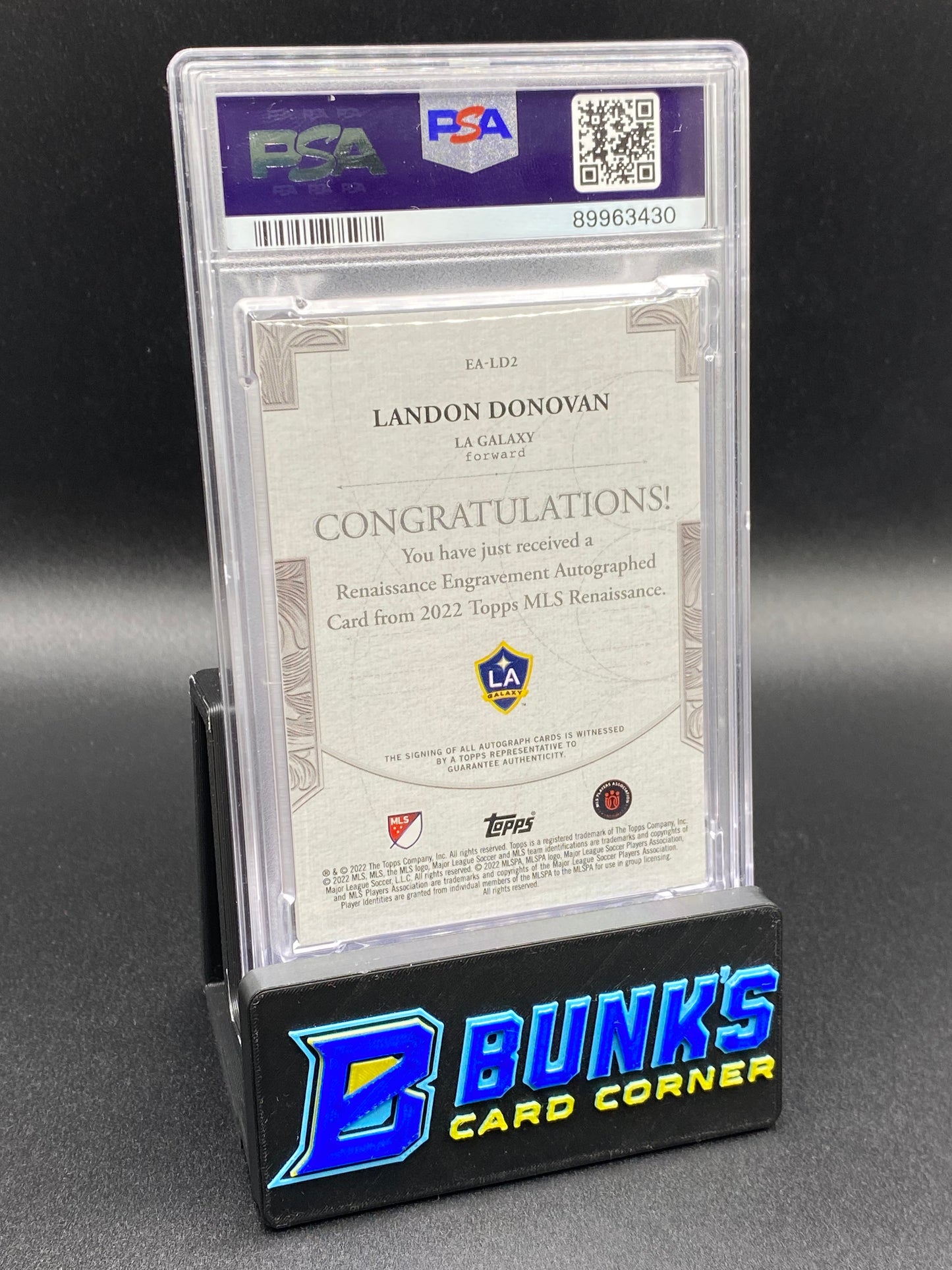 2022 Landon Donovan Engravement Auto Ruby PSA 9 5/10