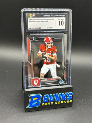 2025 Fernando Mendoza 1st Bowman University Chrome 1st Pick CGC 10